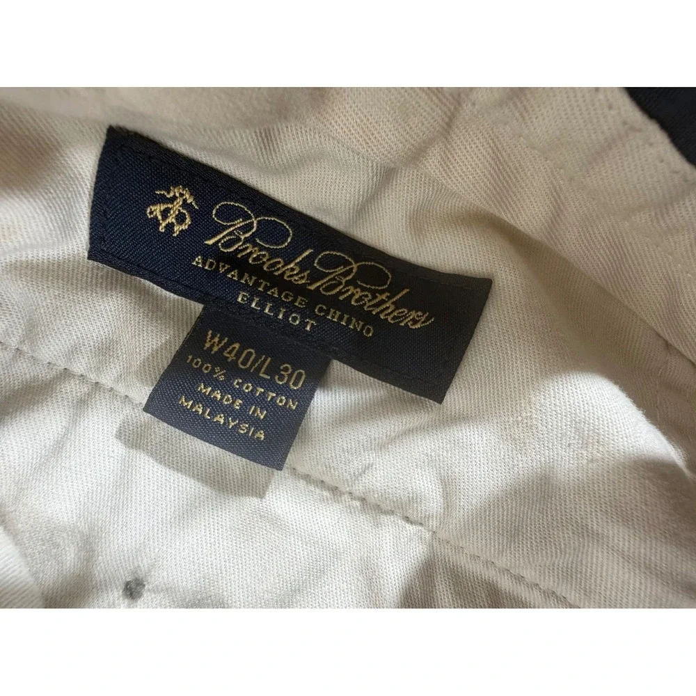 Brooks Brothers Elliot Advantage Chinos 40x30 (40x37) Tan Pleated Cuffed READ